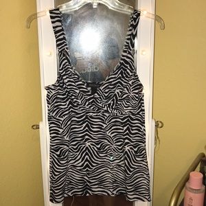 White House black market zebra print tank top
